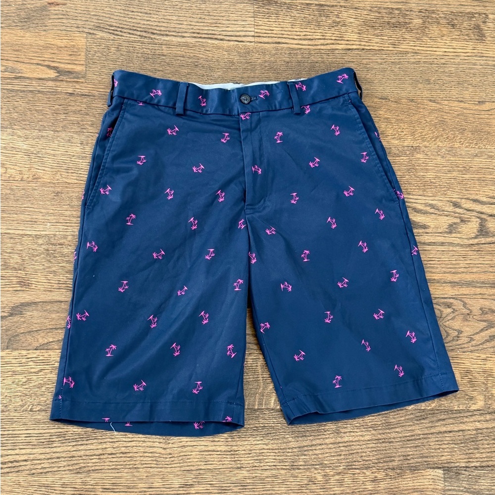 Walter Hagen Navy Men's Shorts w/ Pink Palm Trees / Island print 🏝️ 🏝️
